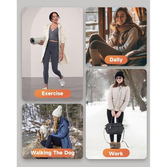 Fleece Lined Leggings Women Thermal High Waist Tummy Control Workout Pants - Picture 4 of 4